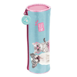 Školské púzdro Happy friends modré okrúhle-4